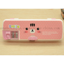 OEM School Student Stationery Plastic Pencil Case with Sharpener